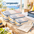 orqasvelo™ Carry-On Edit 4-Piece Compression Packing Cubes Set, Travel Luggage Organizers with Shoe Bag for Carry-On Packing