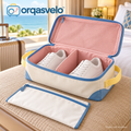 orqasvelo™ Sole Divide Travel Shoe Organizer Set, Dual-Compartment Shoe Packing Bag with Removable Divider and Slim Footwear Pouch