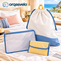 orqasvelo™ Sort & Go 3-Piece Travel Laundry Bag Set, Dirty Clothes Storage Bag with Mesh Sorting Pouch and Compact Packing Sleeve
