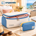 orqasvelo™ Workday Duo Travel Electronics Organizer Set, Tech Cable Pouch with Removable Mini Accessories Bag and Adjustable Dividers